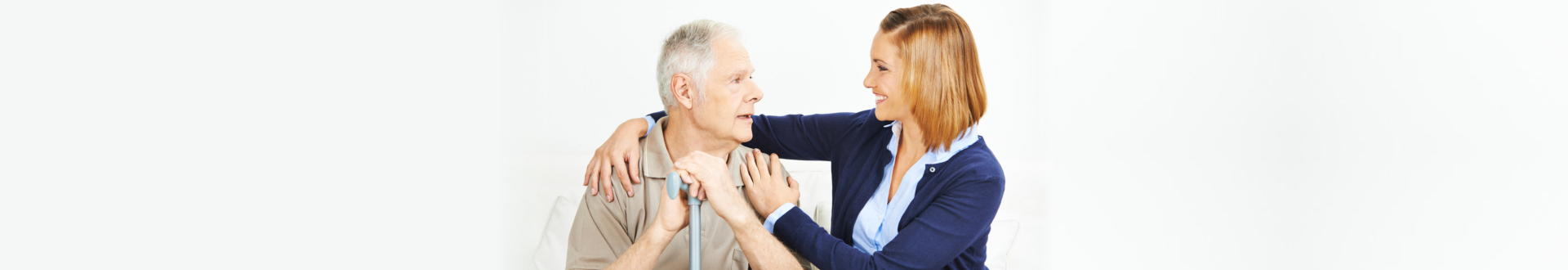 caregiver and patient smiling