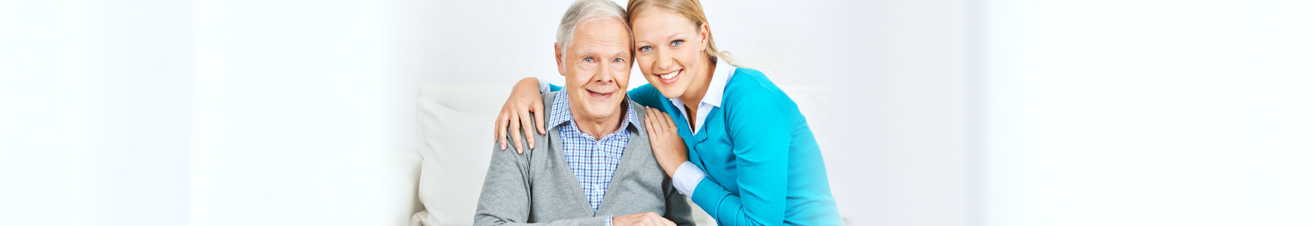 caregiver and patient smiling